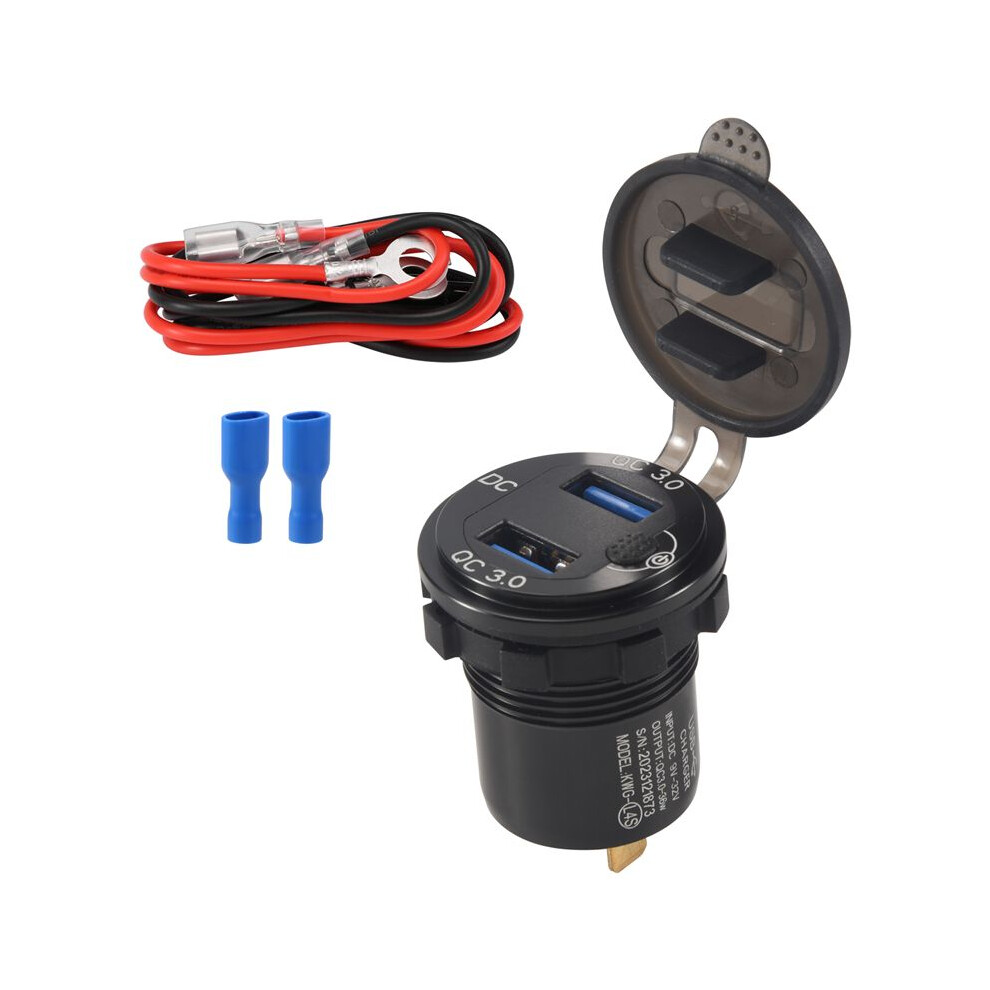 Quick Charge 3.0 Dual Usb Car Charger With Voltmeter & /Off ,36W 12V Usb Outlet Fast Charger For Car Boat Marine 4711022210327
