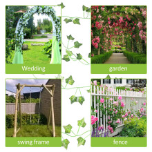 12 Packs of Artificial Ivy Leaf Plant Vine Hanging Wreath Fake Bougainvillea Home Garden Office Wall Decoration Green