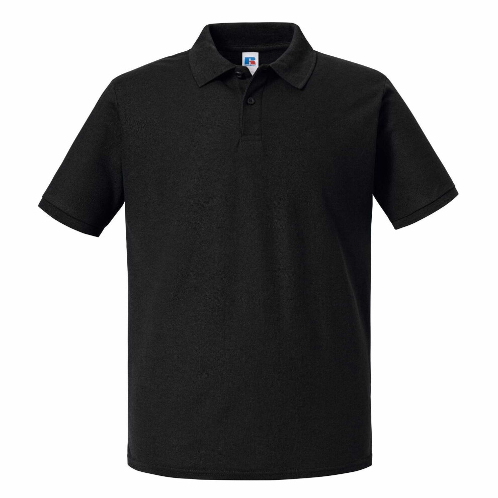 Russell (3Xl, Black) Mens Authentic Eco Polo Shirt