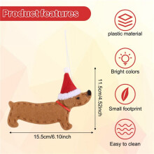 4 PièCes Ornements de NoëL Cadeau de NoëL Teckel DéCoration D'Arbre de NoëL PoupéE Pendentif Accrocher des DéCorations pour la Maison
