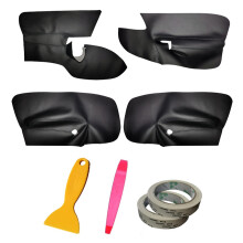 4 Stuks/Set Zwarte LHD 4-Deurs Armsteunpaneel Lederen Bekleding Binnenbekleding voor MK5 2005-2010 met Gereedschap