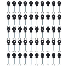 50pcs Flat Nut Insulators Electric Fence Insulators Threaded Electric Fence Insulation Spiral Insulators for Livestock