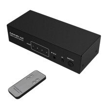 Composite AV RCA Splitter 4 in 2 Out Analog Video C-VBS RCA AV Splitter 4X2 with Remote for DVD TV EU Plug