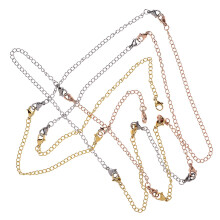 12 Pcs Stainless Steel Necklace Extender Bracelet Extender Extender Chain Set 4 Different Length: 6 Inch 4 Inch 3 Inch 2 Inch (4 Gold, 4 Silver, 4