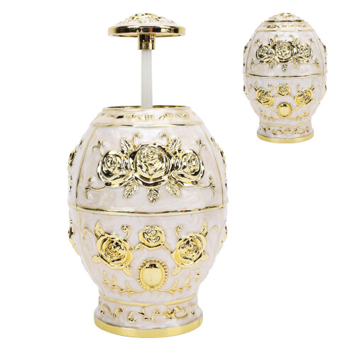 Innovative Egg-Shaped Metallic Finish Plastic Toothpick Holder Box 1