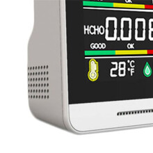 Indoor Air Quality Monitor,Professional Accurate CO2,TVOC,HCHO,HumidityandTemp Air Quality Sensor,for Office EU Plug
