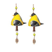 2 STÜCKE Vogelgesangsglocke Vogelgesangsglocke Windspiel Vogelgesangsglocke Gartendekor Hängendes Rustikales Windspiel Windspielteile, E
