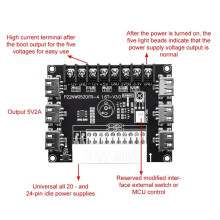 24 Pin/20Pin ATX Netzteil Breakout Board Modul Adapter Stromanschluss UnterstüTzung 12V -12V 5V 5VSB 3,3V Ohne GehäUse