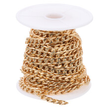 3Rolls Golden Durable Chains for DIY Jewelry and Necklace Creation