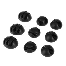 36Pièces Organisateur De Câbles Noir 1-2-3 Trous Clips Pour Fils