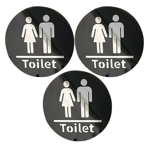 9Pièces Plaques Wc Noir Adhésives Imperméables Et