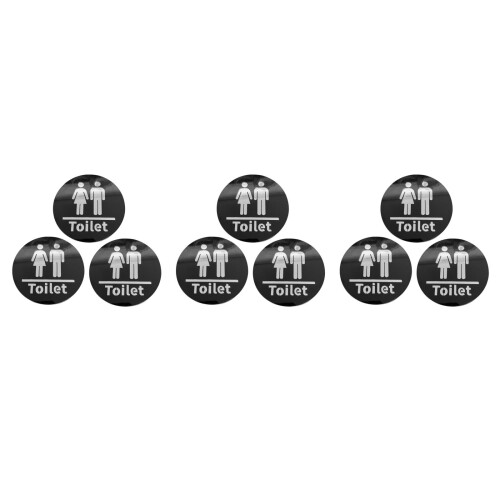 9Pièces Plaques Wc Noir Adhésives Imperméables Et 1