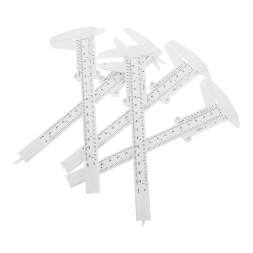 25Pcs White Plastic Vernier Calipers Mini Measuring Tool for Students 1