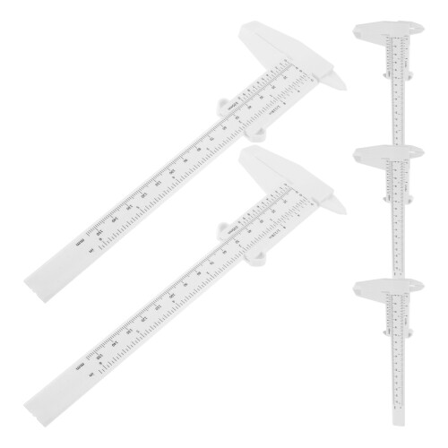 25Pcs White Plastic Vernier Calipers Mini Measuring Tool for Students 2