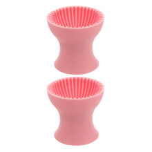 4Pcs Portable Pink Silicone Cosmetic Brush Cleaner Multifunctional Cup