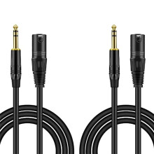 2Pack 6,35 mm 1/4 Polegada Macho para XLR Macho Cabo de Microfone Estéreo de Áudio - Macho para XLR Macho Cabo de Microfone de Alto-Falante