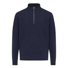 (XL, Navy) Iqoniq Unisex Adult Elgon Recycled Cotton Quarter Zip Sweater Top