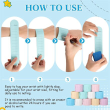 24 Pcs Silicone Memo Wrist Band Nurse Notepad Silicone Reminder Bracelet Waterproof Silicone Slap Bracelet