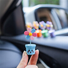 Vaso Flores com Acabamento no Painel Do Carro Ornamento Vaso Flores Balançando A Cabeça Dançando Vaso Flores Ornamento Desenho Animado Interior Do