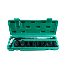 Set di bussole esagonali da 40 mm con attacco da 1/2" – 10 pezzi – nero
