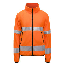 (S, Orange) Jobman Mens Hi-Vis Fleece Jacket