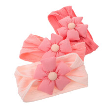 3Pièces Bandeaux Fleurs Bébé Stretch Polyester Coloré