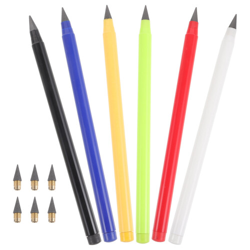5Sets Practical Metal Pencils Inkless Forever Pencils for Writing Use 1