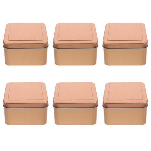 24Pcs Golden Multifunctional Metal Boxes for Cookies Candy Storage