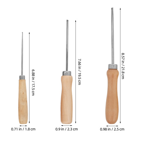 3Pcs Cotton Stuffing Tool with Wooden Handle for Sewing Projects 2