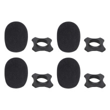 8Sets Durable Mic Protective Covers with Rubber Anti-Slip Holder Black