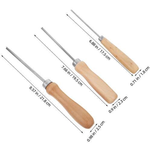 3Pcs Cotton Stuffing Tool with Wooden Handle for Sewing Projects 1