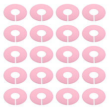 20Pcs Round Plastic Closet Size Dividers Pink Clothes Rack Organizers