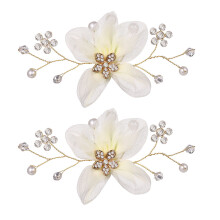 3Pcs White Bridal Shoe Clips Durable Flower Design Wedding Accessories