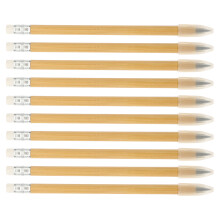 10Pcs Inkless Bamboo Pencils for Writing Drawing Light Yellow