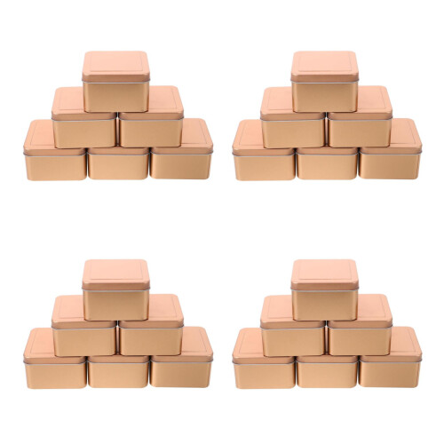 24Pcs Golden Multifunctional Metal Boxes for Cookies Candy Storage 2