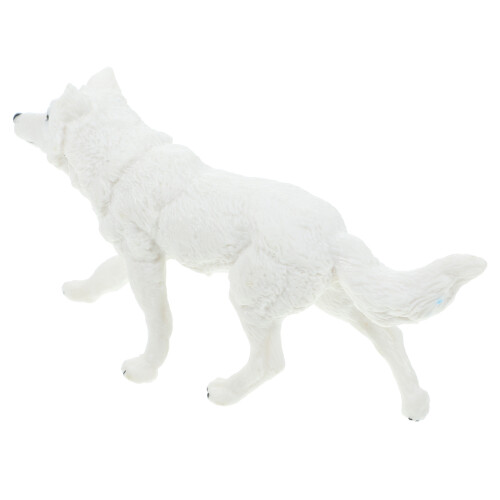 3Pcs Small White Plastic Wolf Figures Realistic Animal Models for Home 2