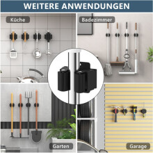 12 Supports pour Balai et Serpillère, Organisateur D'Outils de Jardin Robuste, Manche de Râteau et de Pelle, Cintre en Acier Inoxydable pour