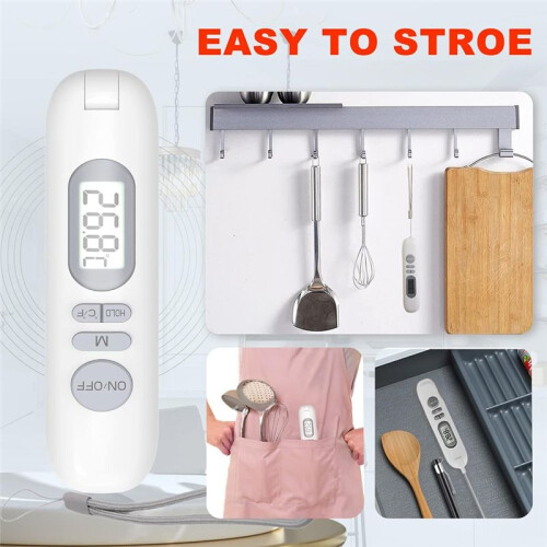 Mattermometer LCD Digital Laddningsbar Termometer för Matlagning Utomhus BBQ Kött Elektronisk Mattermometer 2