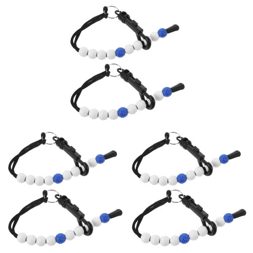 6Pcs Portable Blue Plastic Golf Score Counters with Buckle Attachment 2