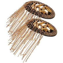 14Paren Gouden Kwast Schouderbadges Met Strass Elegant Voor