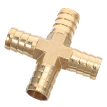3St Gouden Messing Slangverbinder, 4-Weg Fitting Voor En Water
