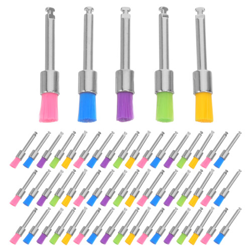 200St Multikleuren Tandpolijstborstels Plat Hoofd Set 2