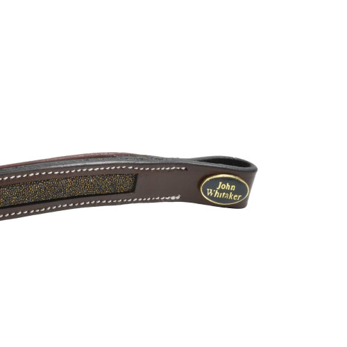 (Full, Havana/Gold) Whitaker Leather Micro Beads Horse Browband 2