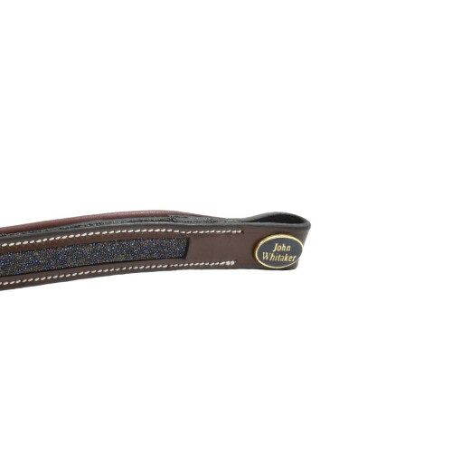 (Full, Havana/Navy) Whitaker Leather Micro Beads Horse Browband 2