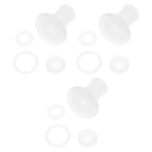9Sets Pressure Cooker Silicone Sealing Rings White Float Valve Caps 1