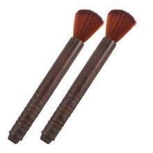 2Pcs Dark Brown Instrument Cleaning Brushes for Guitar Pipa and Violin