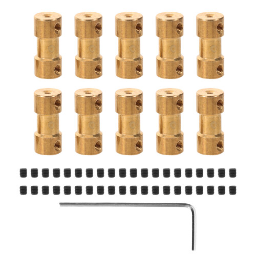 10Pcs Assorted Color Brass Shaft Coupling Kit for Rc Model Motors