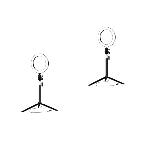 2Pcs Light Black LED Fill Lamp with Telescopic Tripod 2