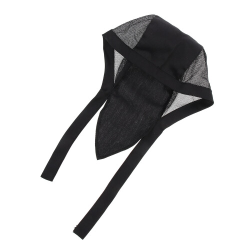 2Pcs Breathable Black Cotton Chef Working Hat Adjustable Cook Cap