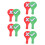 10St Klassikale Stemtools Antwoordborden Plastic Rood & Multi 6